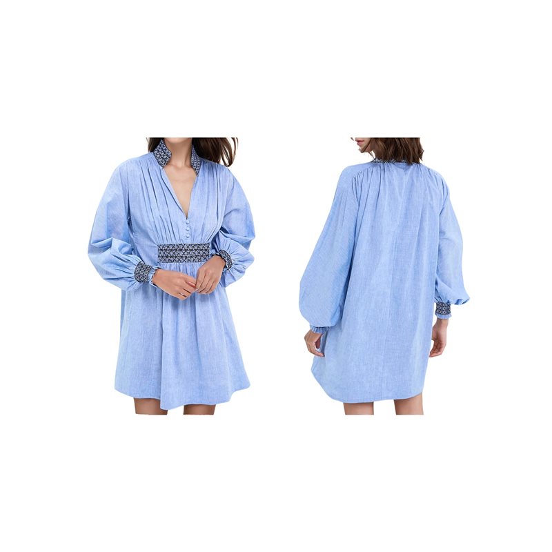 Casual Loose Linen Shirt Dress - NEW-Women Shirt Dress Long Sleeve Casual
