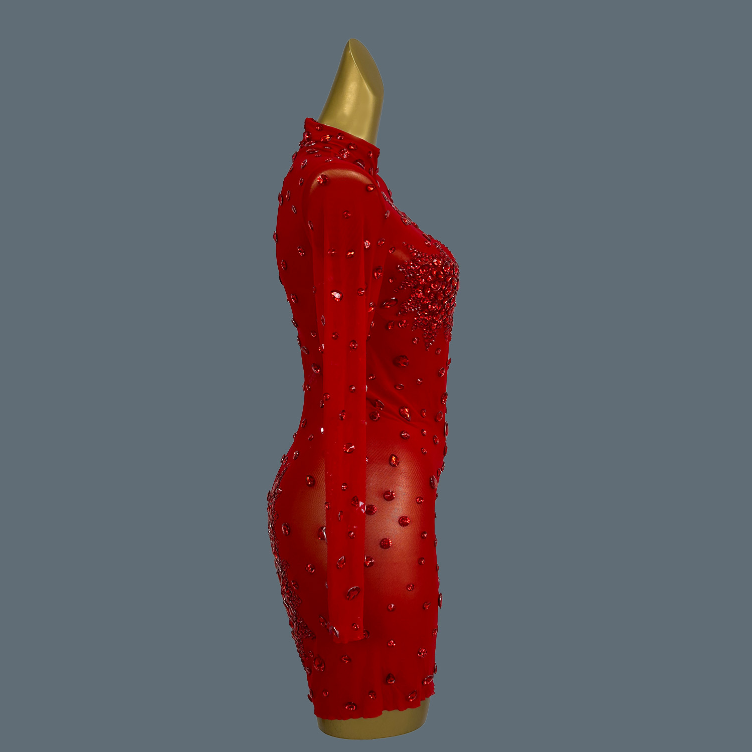 Luxury Sexy Red Rhinestones Sp - Sparkly Rhinestone Club Party Dress review and price