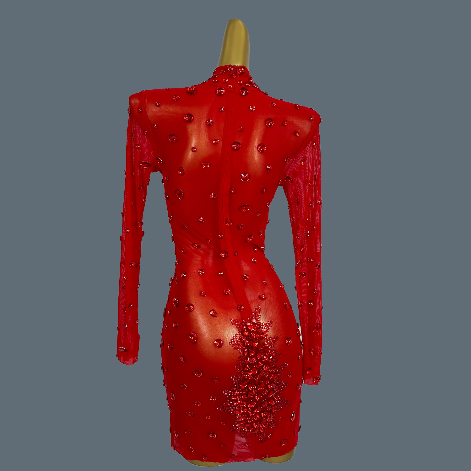 Luxury Sexy Red Rhinestones Sp - Sparkly Rhinestone Club Party Dress review and price