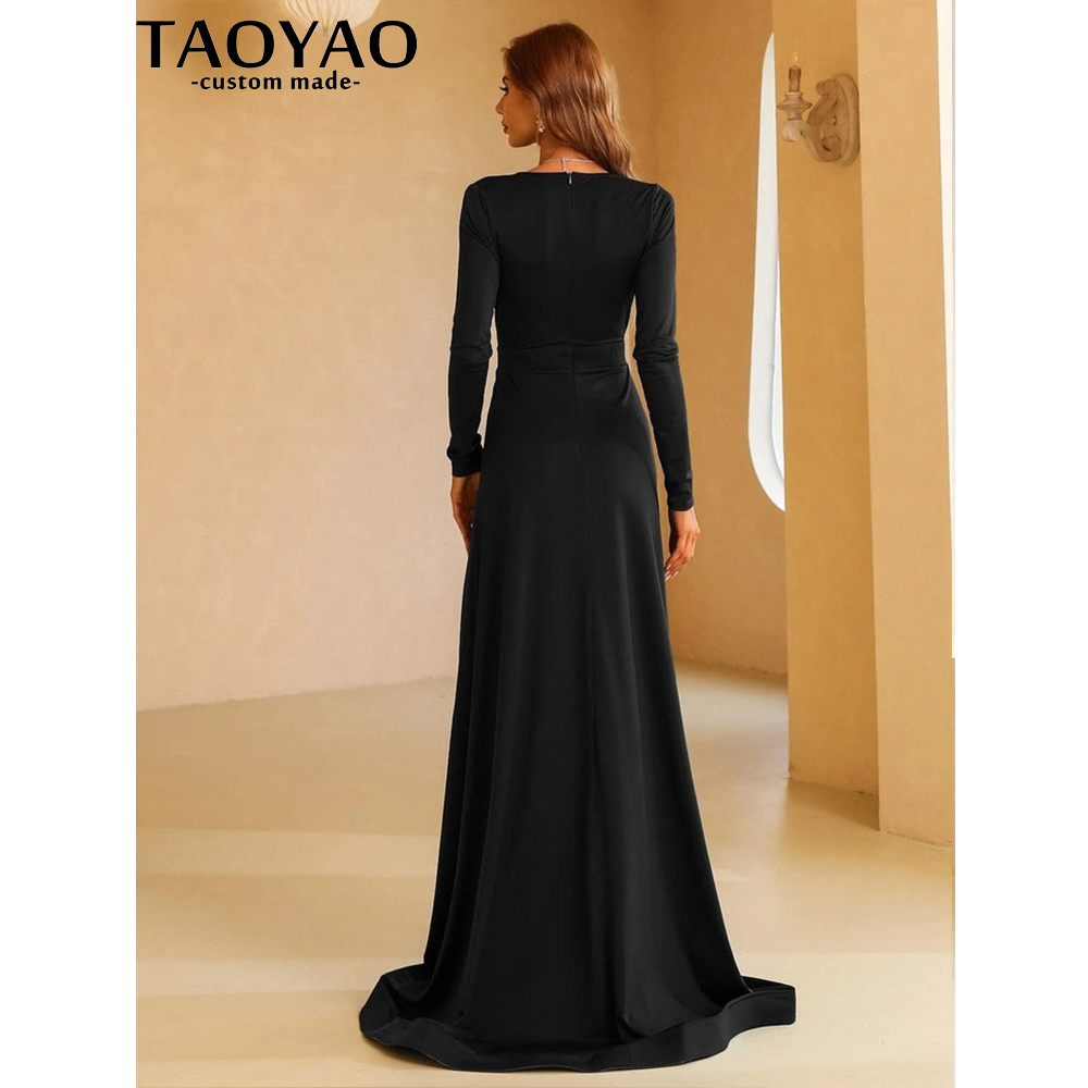 TaoYao Women Evening Dresses C - Elegant Satin Evening Gown Split review and price