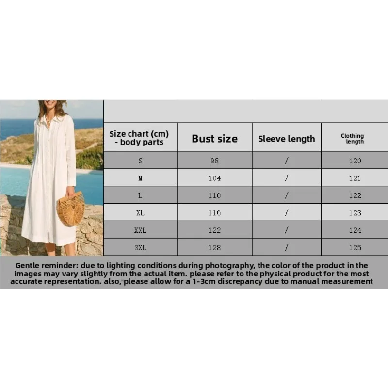 European Solid Long Dress Loos - Casual Loose Linen Shirt Dress review and price