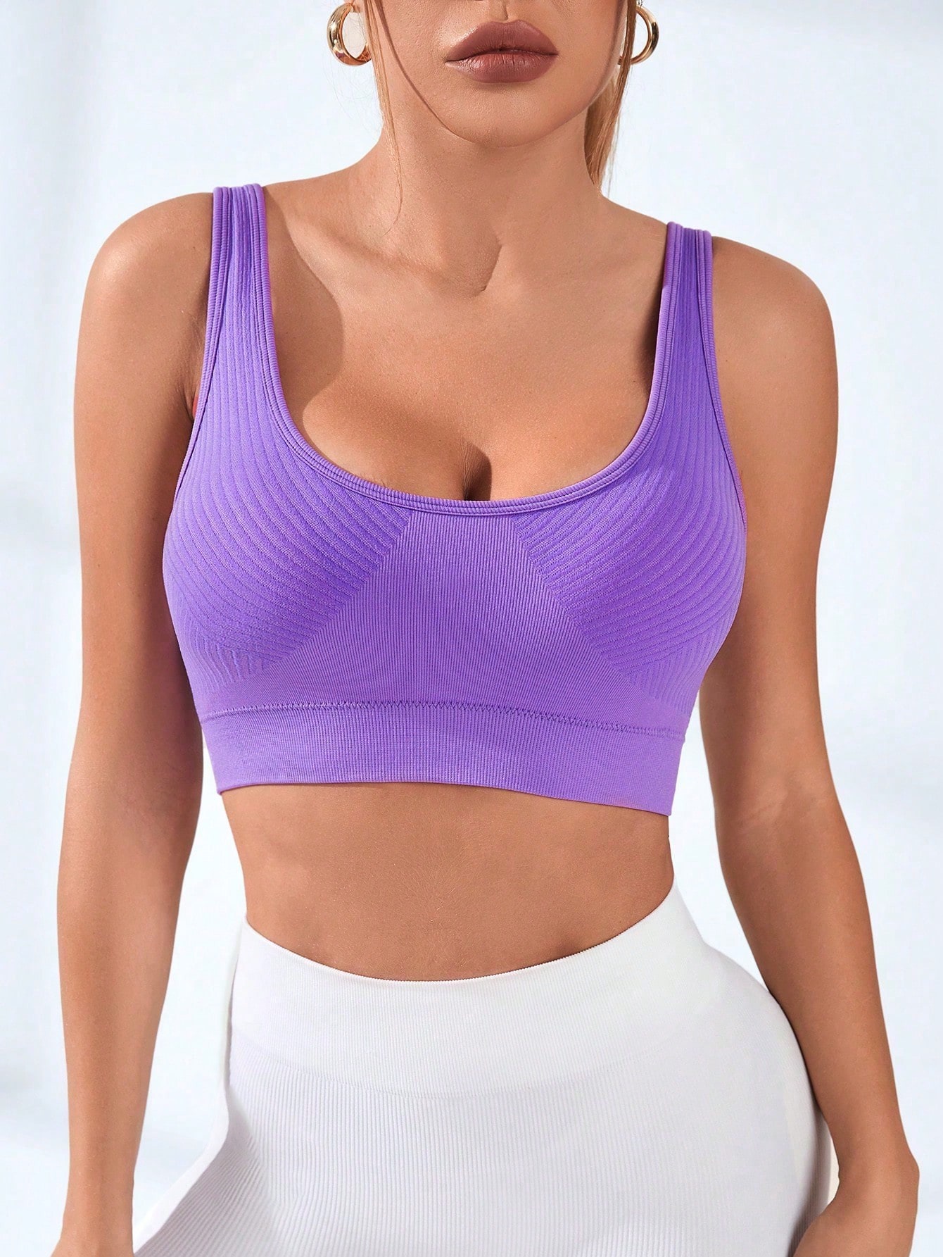 Women's Ribbed U-Neck Sports B - Seamless Ribbed Workout Tank Top review and price