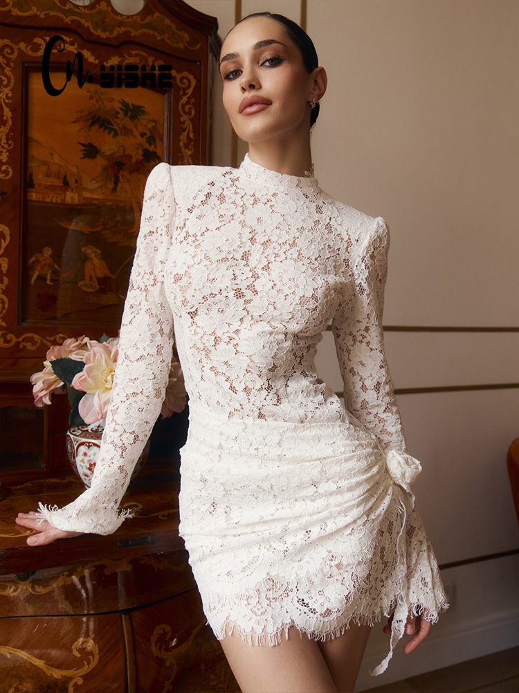 CNYISHE Sheer Long Sleeve O Ne - Sexy Mesh Sheer Bodycon Dress review and price