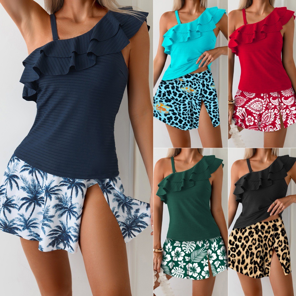 Woman Tankini Swimwear Sleevel - Skirts review and price