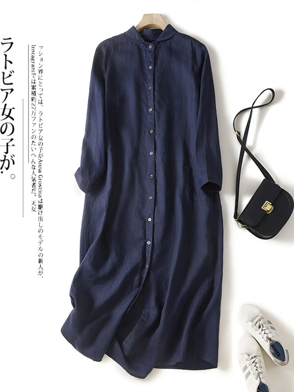 Casual Cotton Linen Loose Shir - Casual Loose Linen Shirt Dress review and price