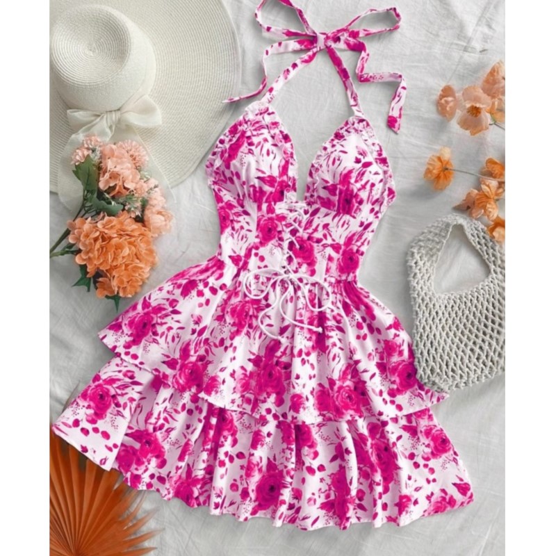 Women Vacation Style Retro Sho - French Vintage Floral Midi Dress review and price