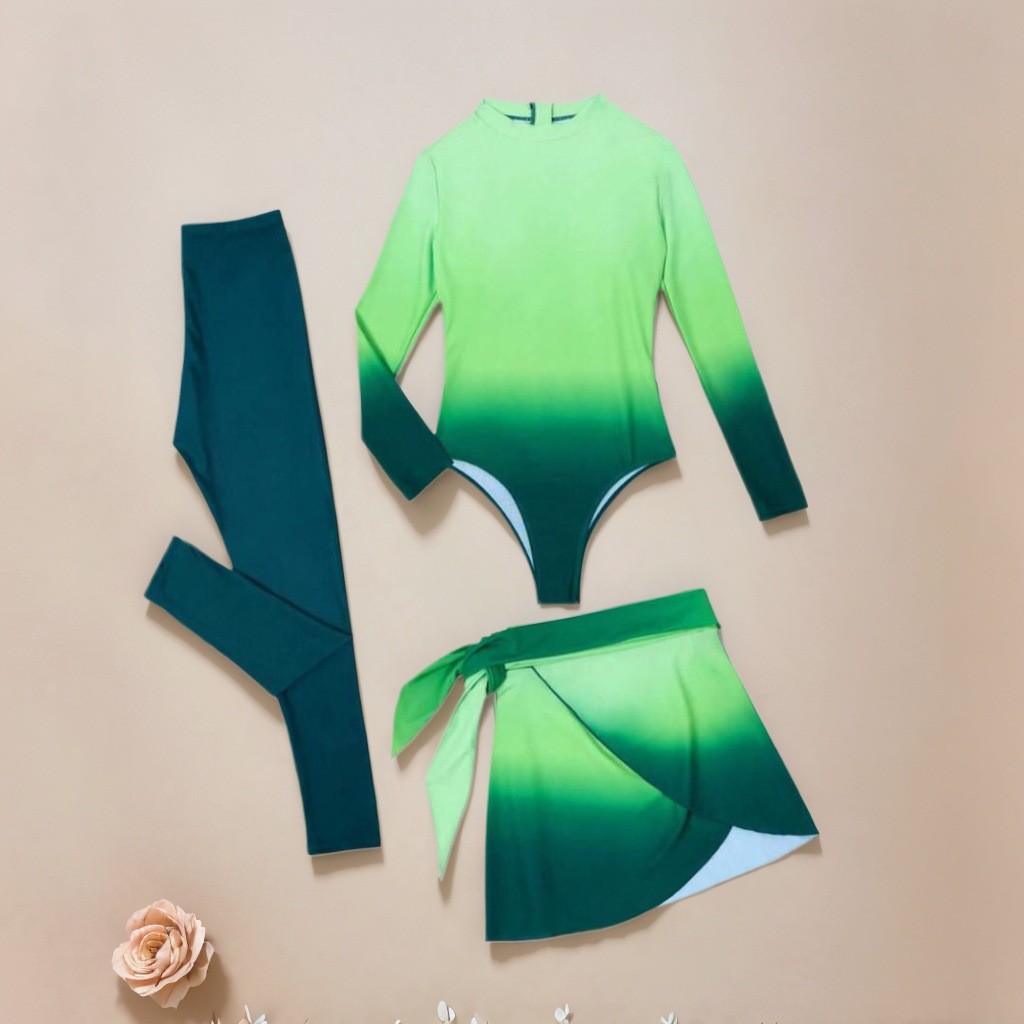 Blue Long Sleeve Swimsuit High - Skirts review and price
