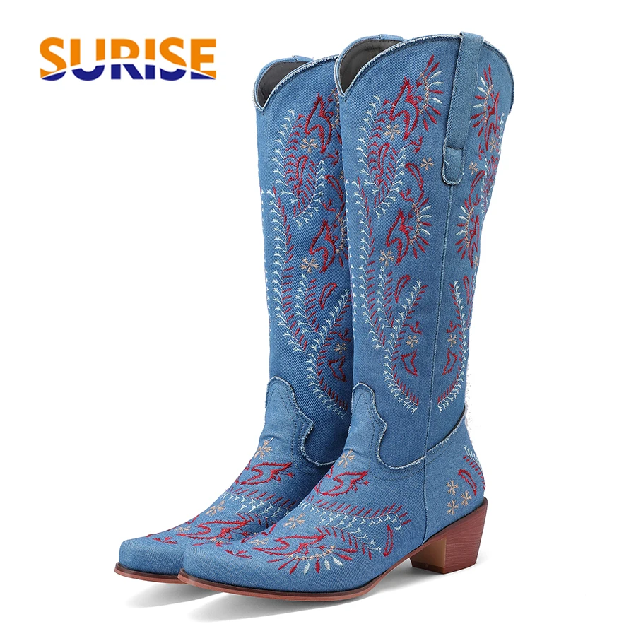 Blue Denim Western Cowgirl Kne - Jeans review and price