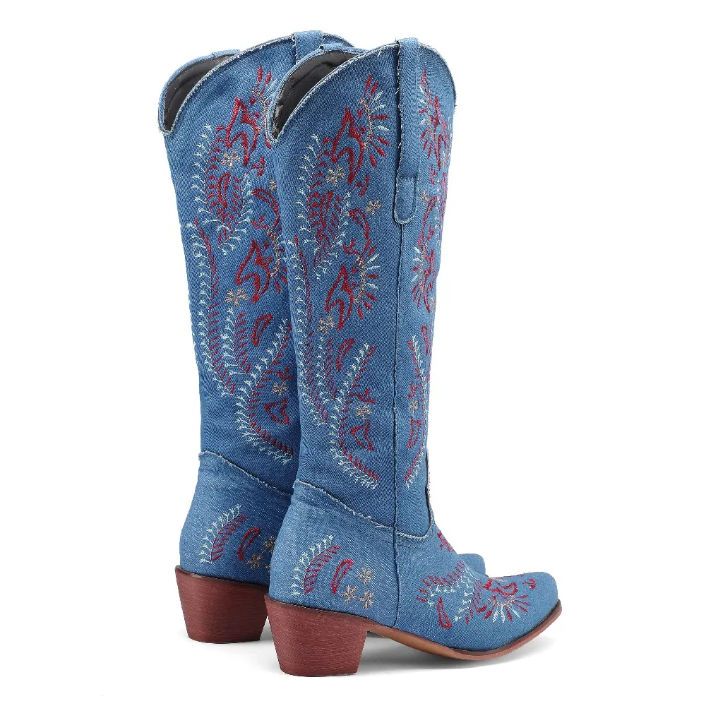 Blue Denim Western Cowgirl Kne - Jeans review and price