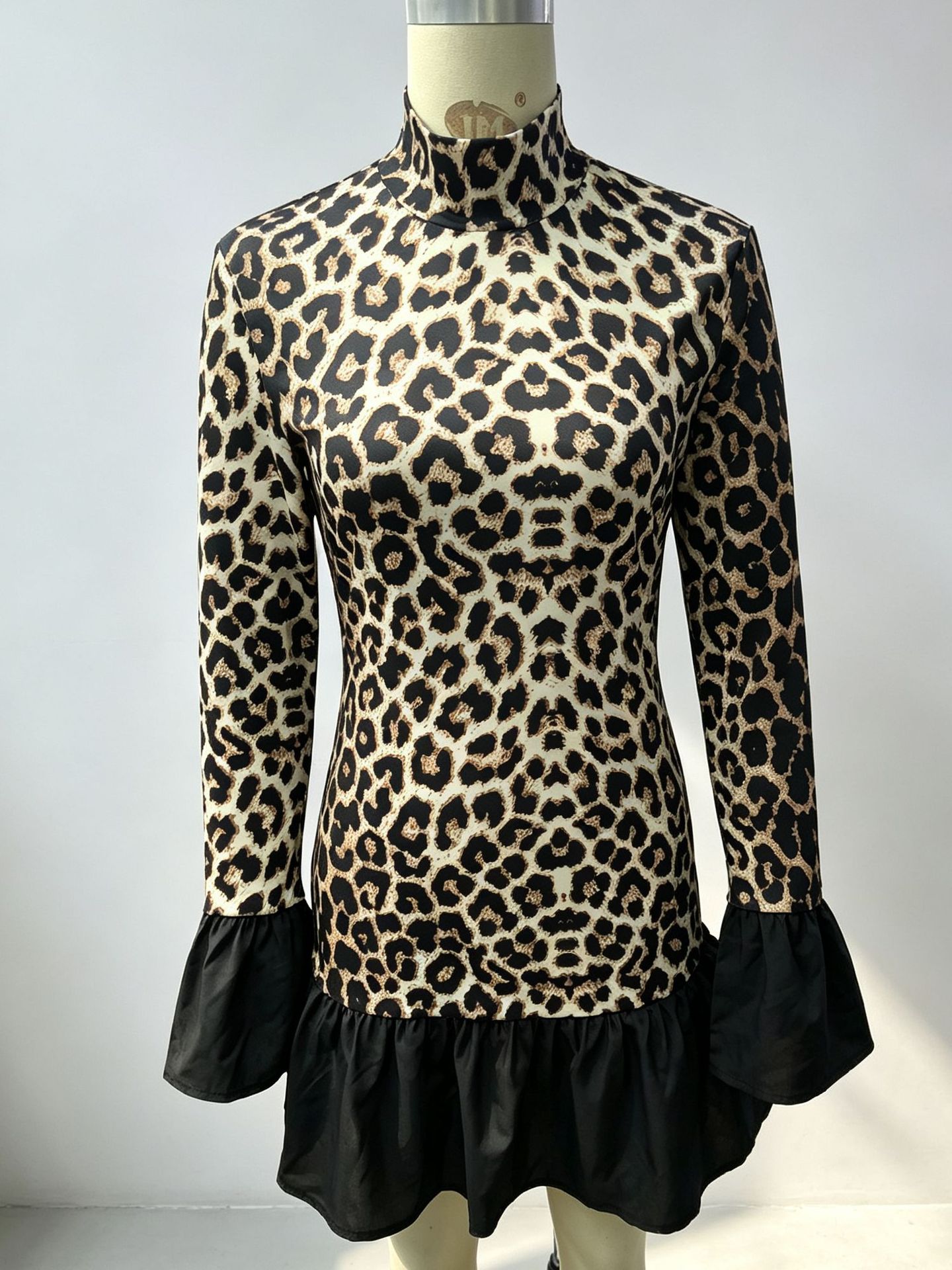 Women's round-neck leopard pri - Dresses review and price