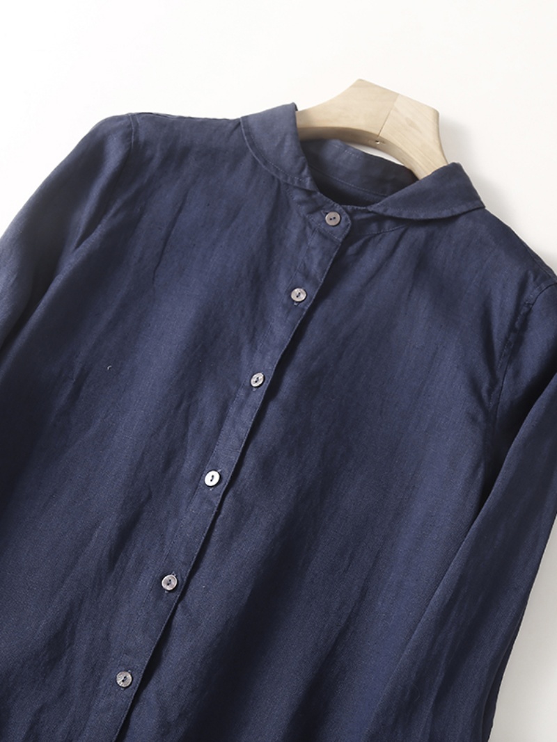 Linen Cotton Blend Long Sleeve - Casual Loose Linen Shirt Dress review and price